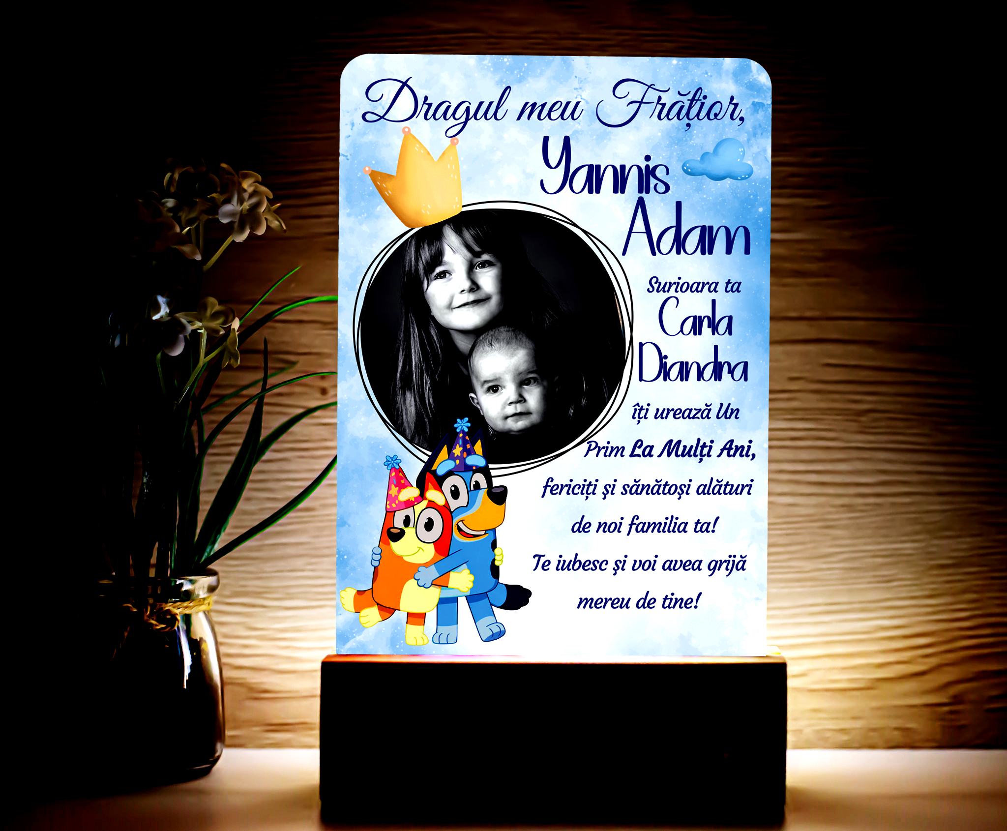 Lampă Personalizată - Pentru Naşi dragi - Prinţişor