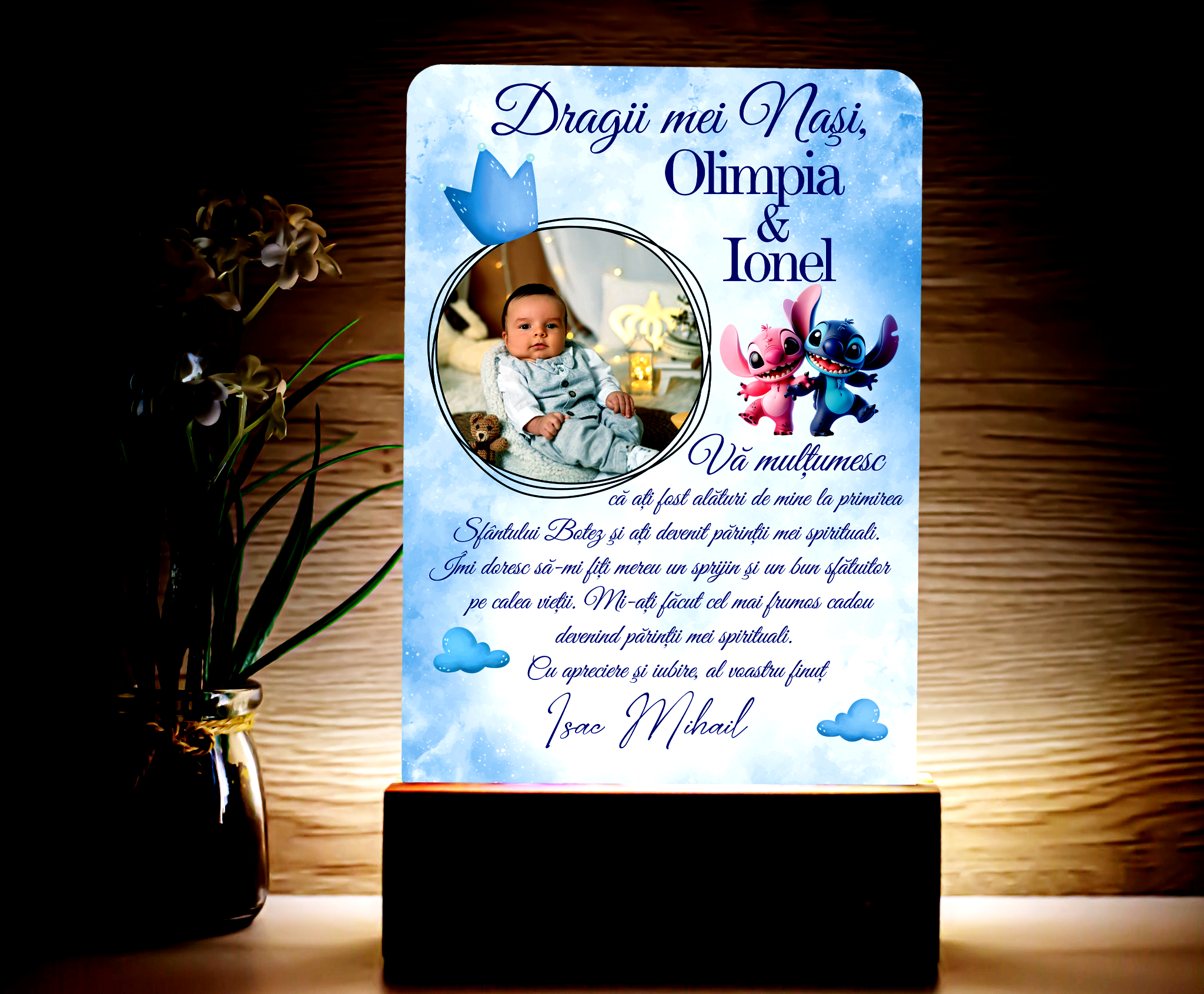 Lampă Personalizată - Pentru Naşi dragi - Prinţişor