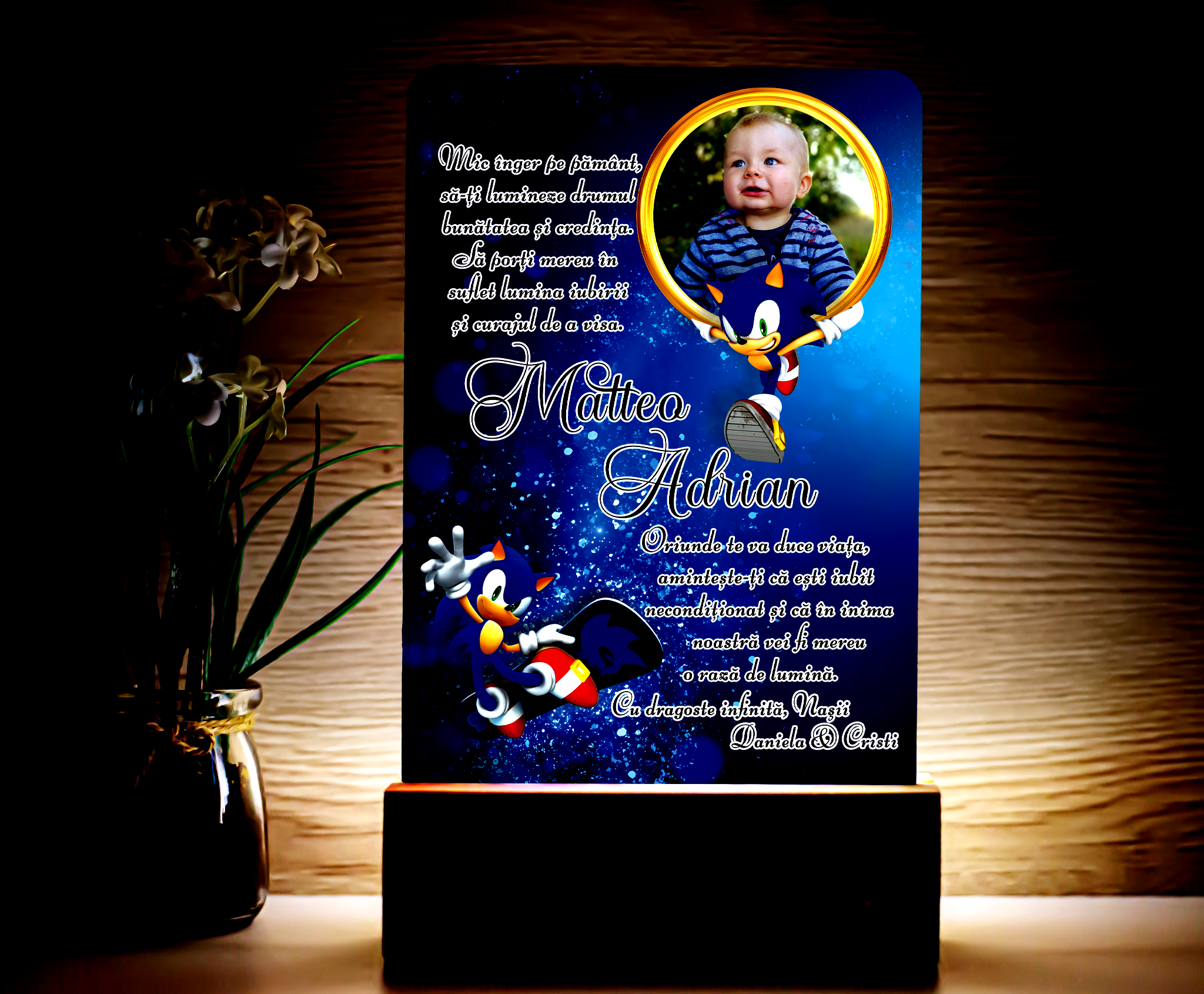 Lampă Personalizată Copii - Sonic