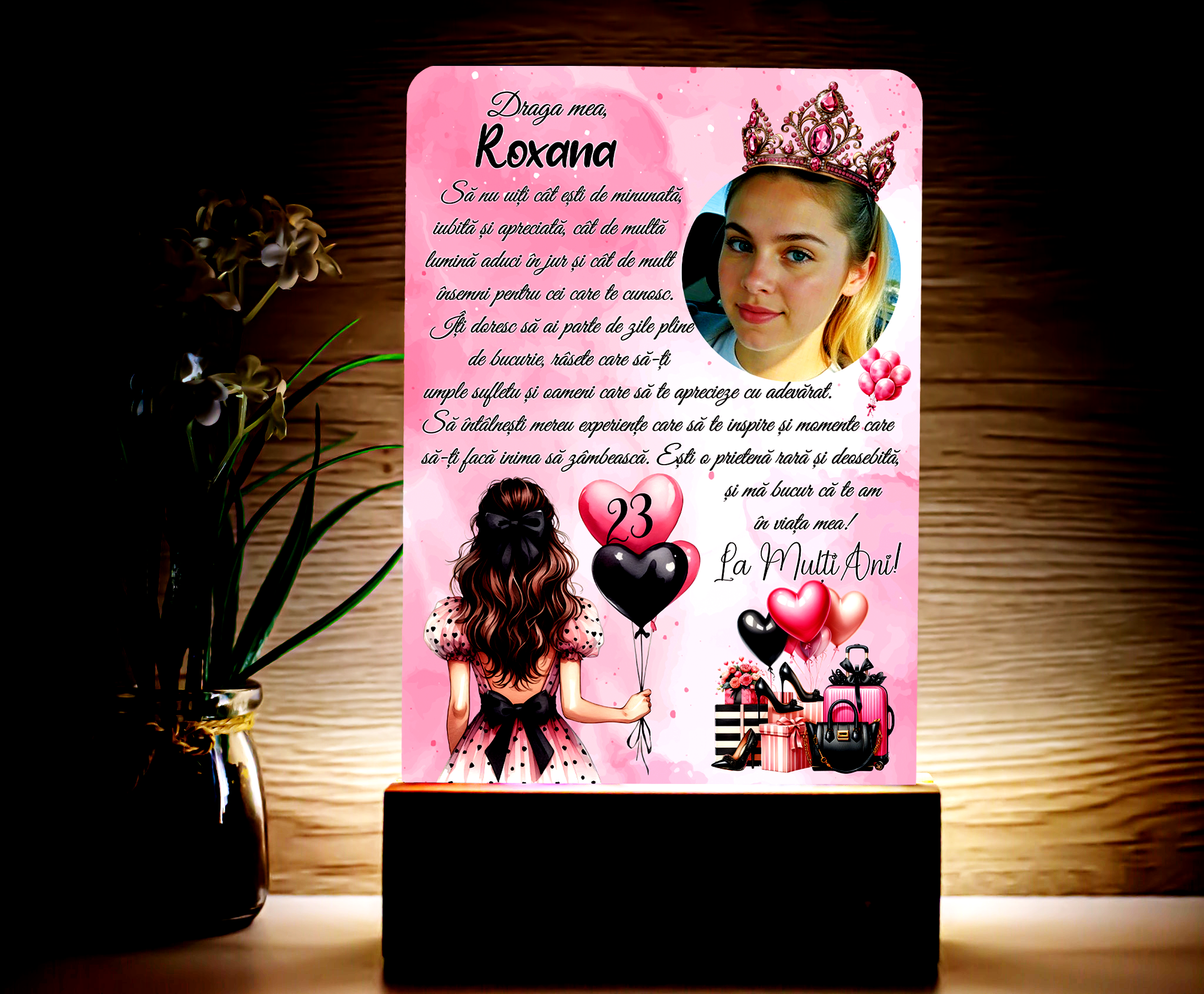 Lampă personalizată  - Aniversare Specială