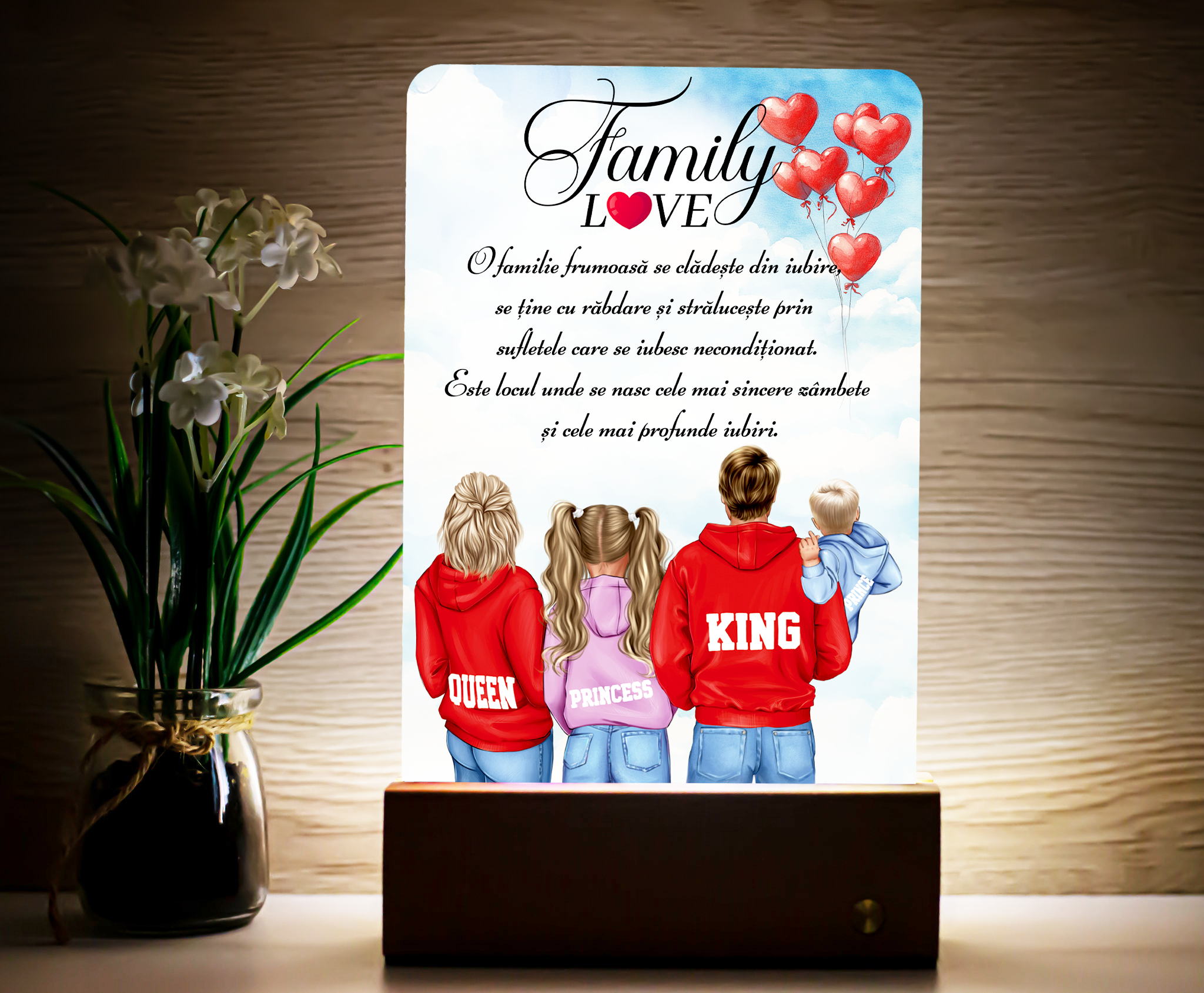 Lampă Personalizată „Portret de Familie”- Puritate