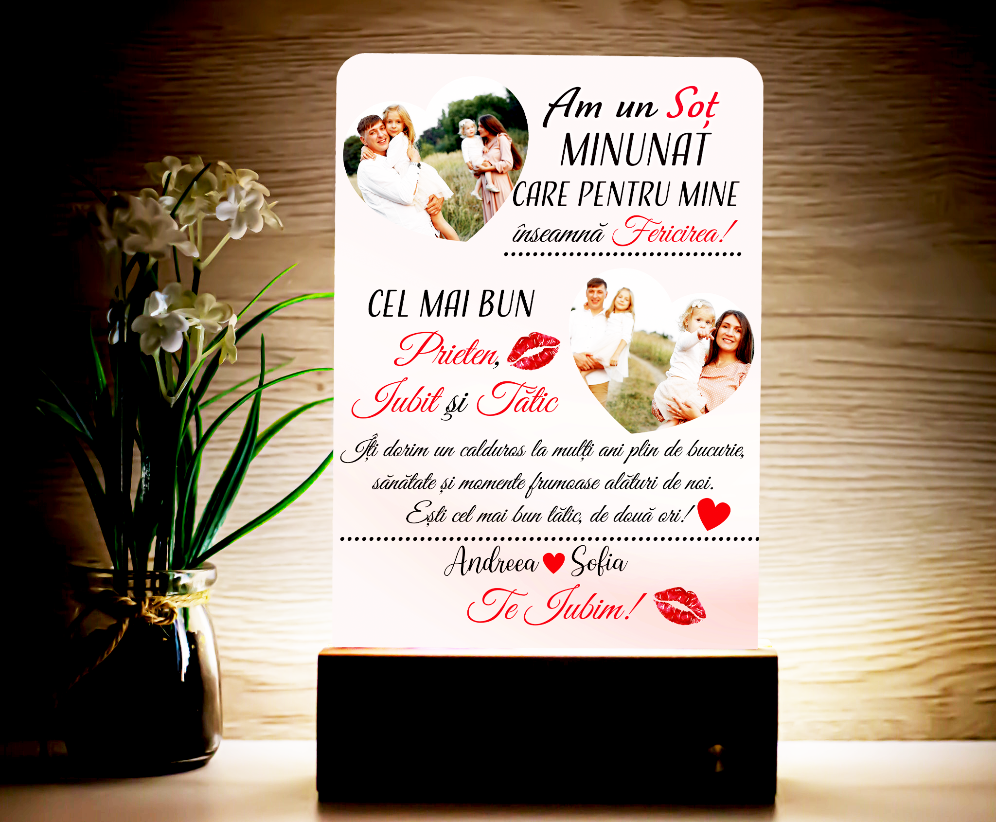 Lampă Personalizată -Soț, Prieten & Tătic Minunat