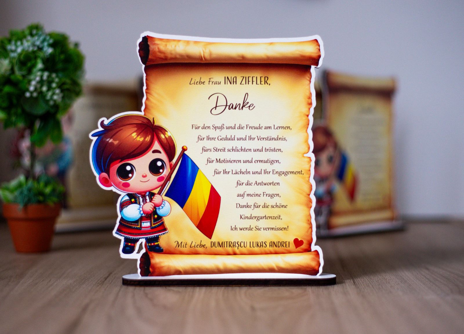 Trofeu Pergament Tradiţional Băieţel