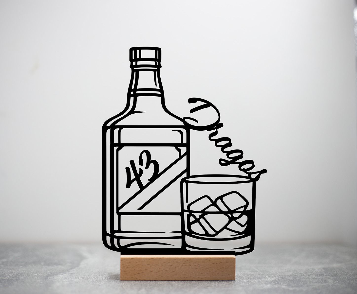 Decor 3D Personalizat „Whisky & Relaxare”