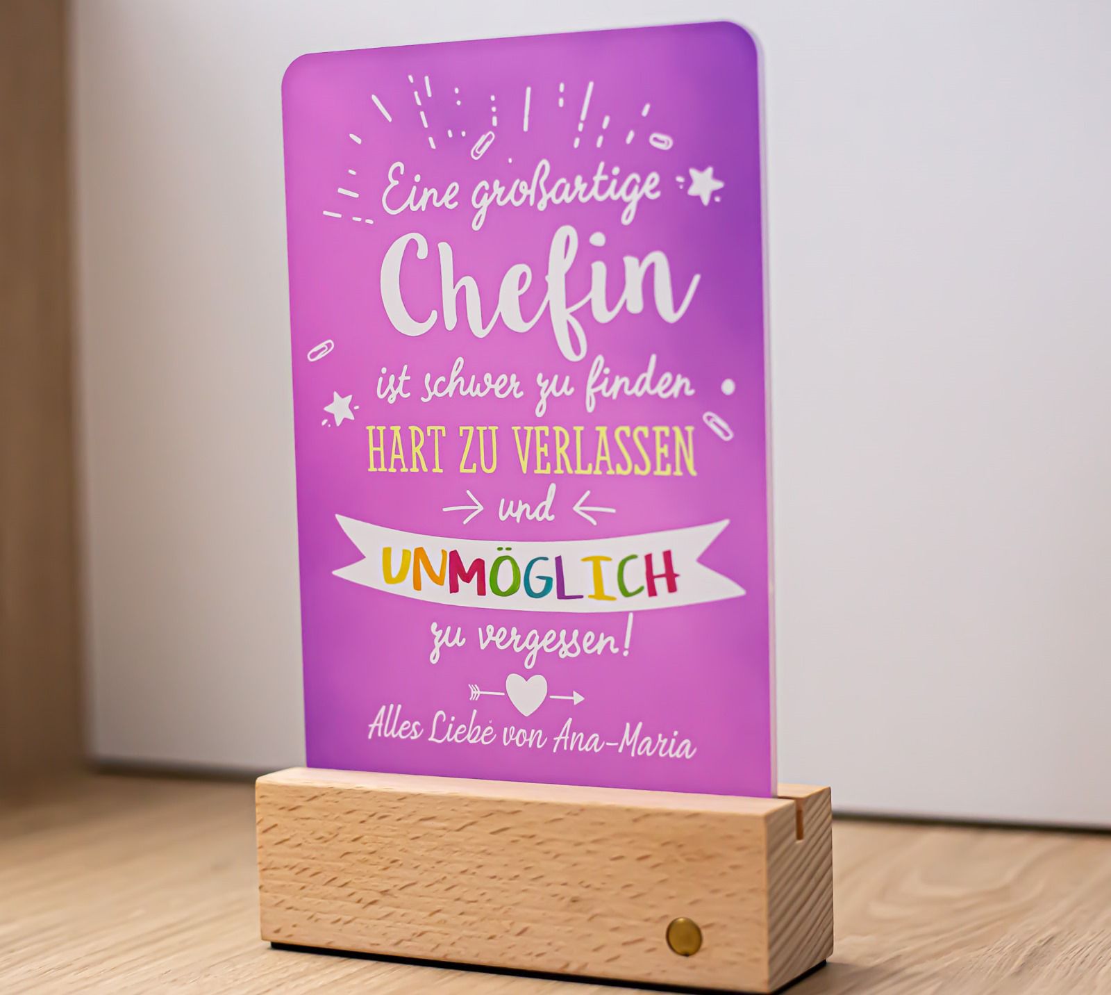 Lampă Personalizată- „O Șefă Grozavă”