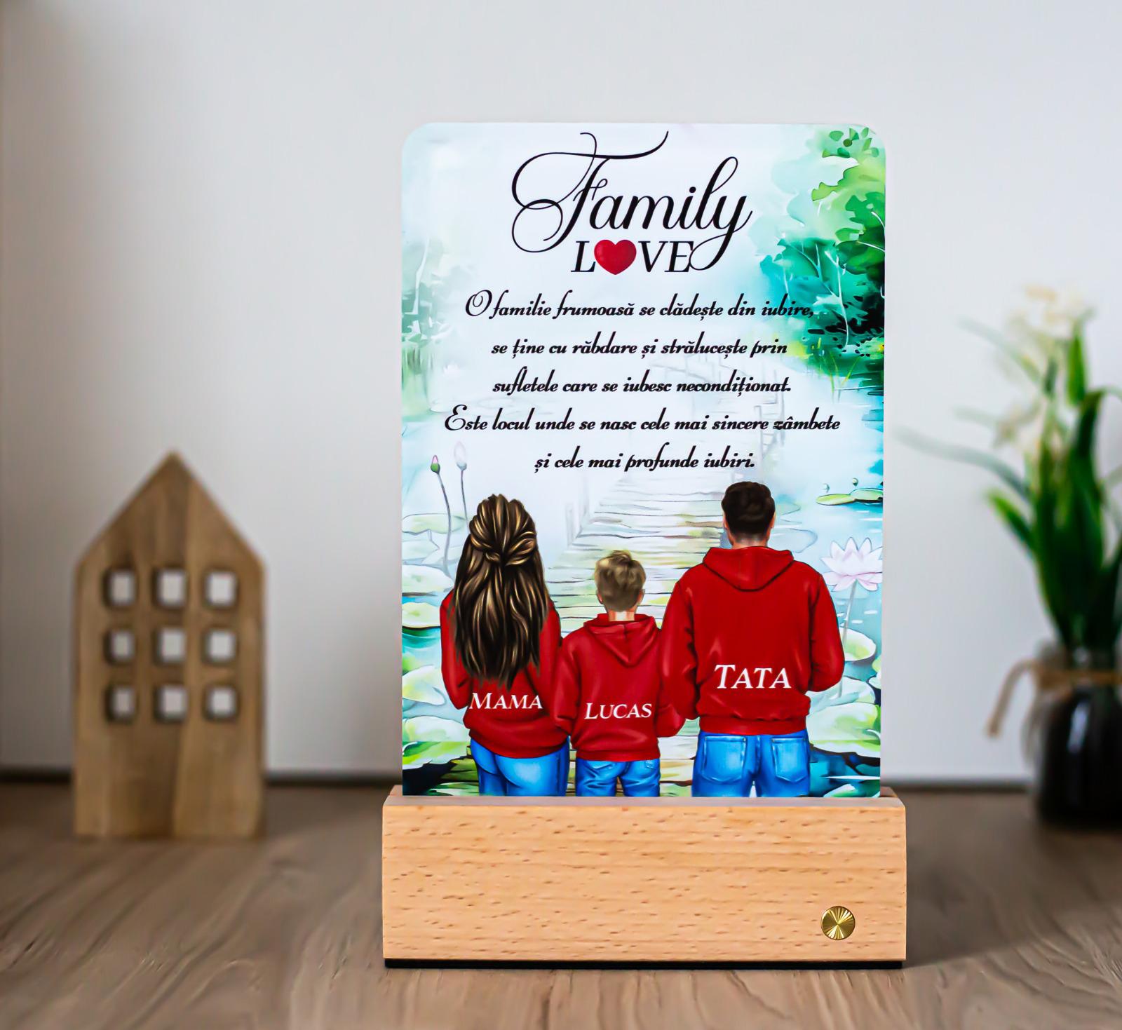 Lampă Personalizată „Family Love” – Portret de Suflet
