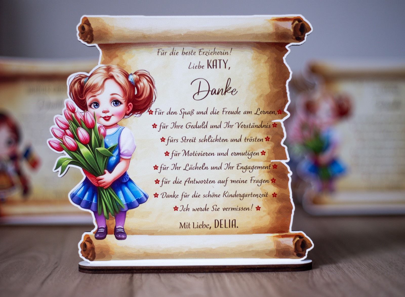 Trofeu Pergament „Mulțumire pentru Educatoare/Profesori” - Fetiţe