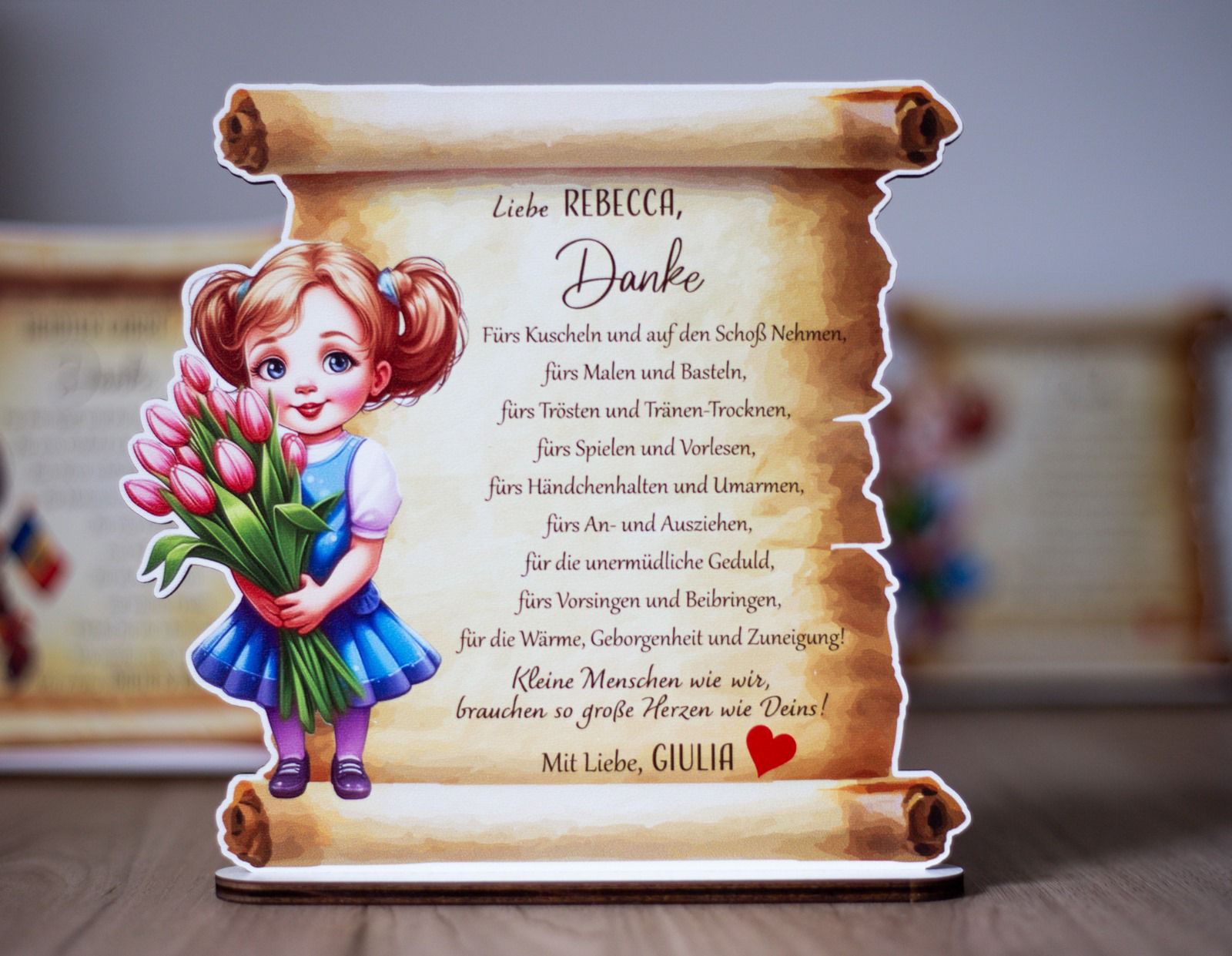 Trofeu Pergament „Mulțumire pentru Educatoare/Profesori” - Fetiţe