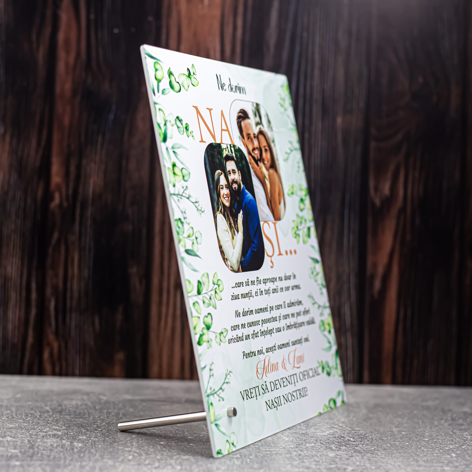 Tablou de sticlă – „Vreți să fiți Nașii noștri?”