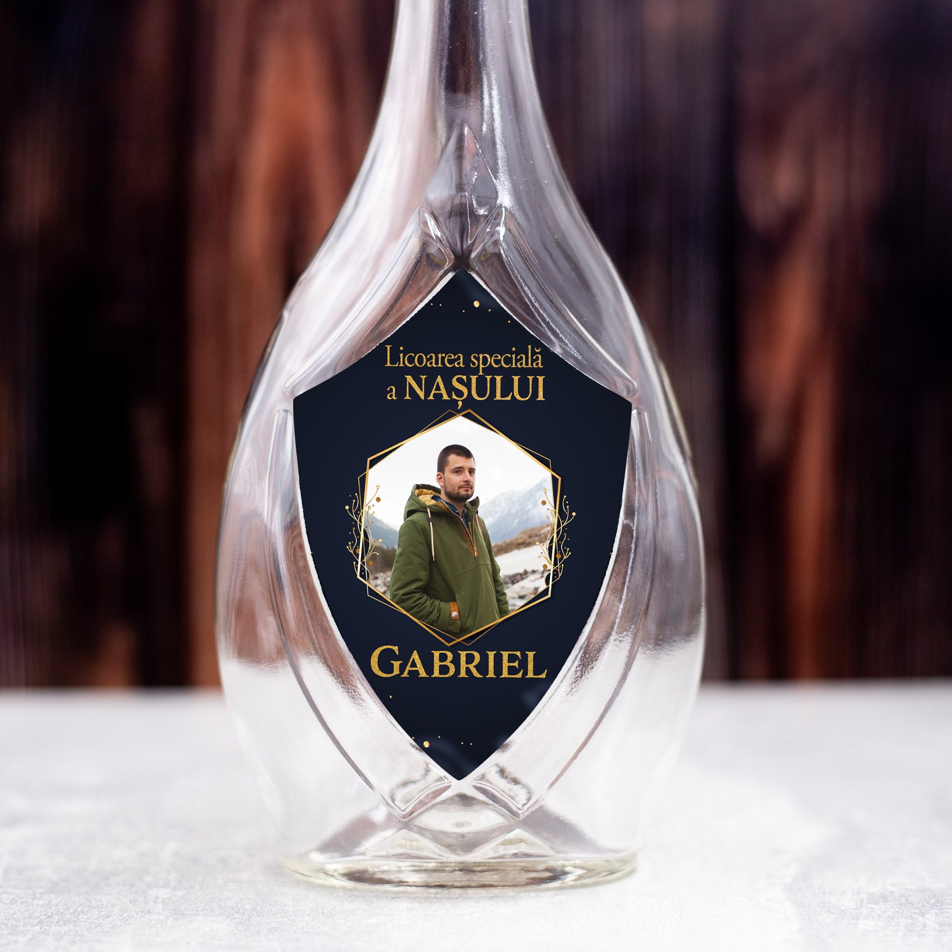 Sticlă Personalizată „Licoarea Nașului”