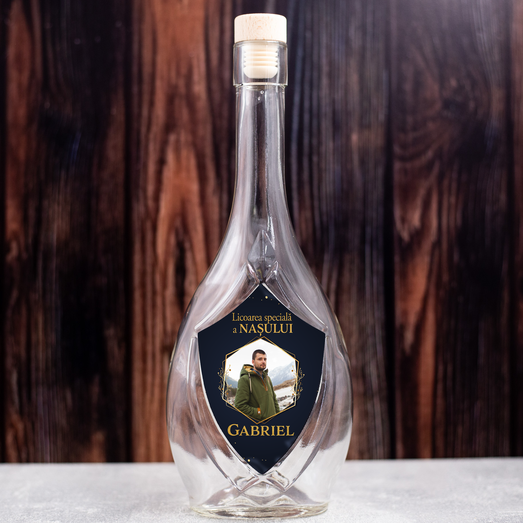 Sticlă Personalizată „Licoarea Nașului”