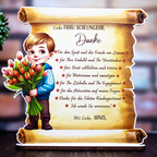 Trofeu Pergament „Mulțumire pentru Educatoare” Băieţel