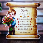 Trofeu Pergament „Mulțumire pentru Educatoare” Băieţel